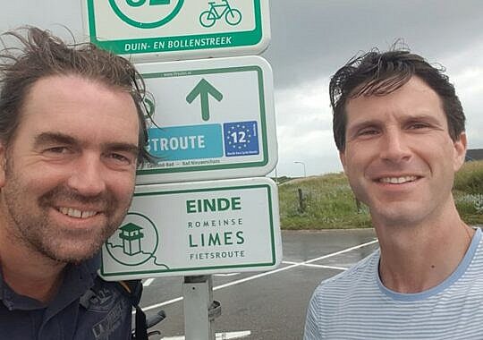 Docenten fietsen langs de Limes