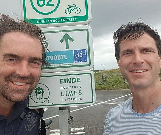 Docenten fietsen langs de Limes